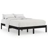 vidaXL S&auml;ngram svart massiv furu 140x190 cm
