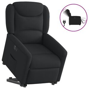 vidaXL Elektrisk reclinerf&aring;t&ouml;lj med uppresningshj&auml;lp svart tyg