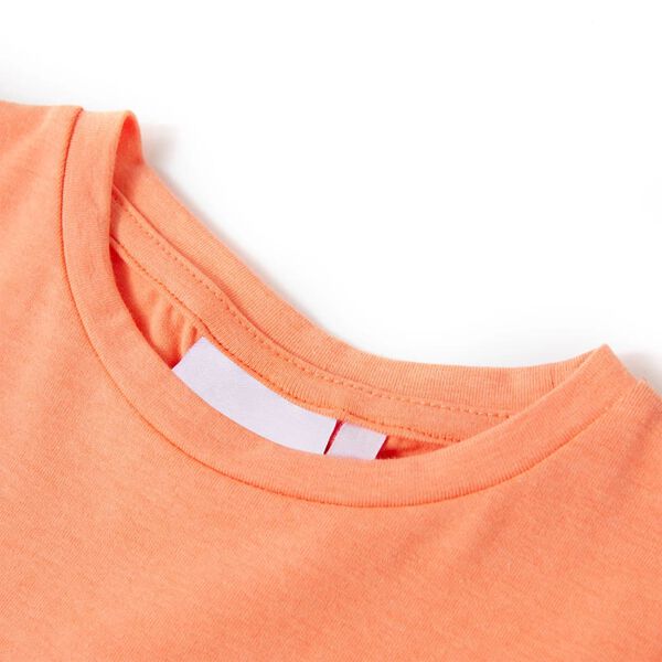 T-shirt med formade ärmar för barn neon orange 92