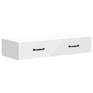 vidaXL V&auml;ggmonterad sidobord Vit 87,5 x 34,5 x 17 cm Konstruerat tr&auml;
