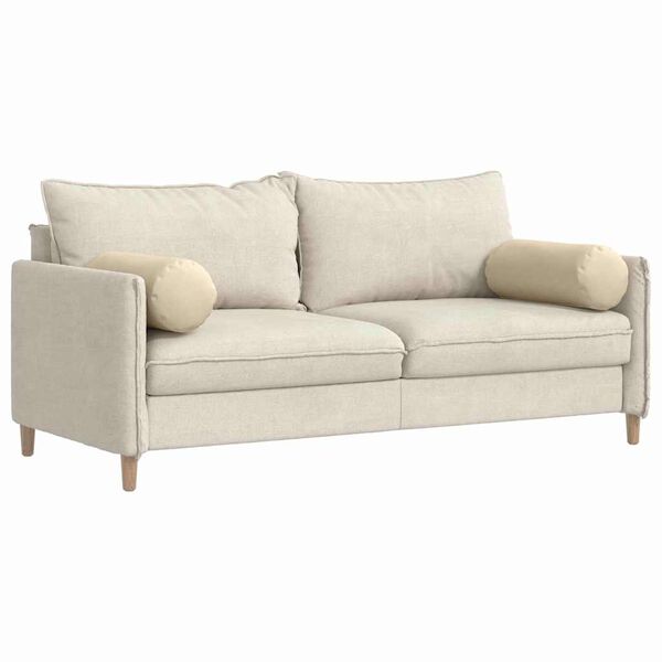 vidaXL Bolsterkuddar 2 pcs Kräm Ø 25 x 70 cm tyg