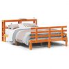 vidaXL S&auml;ngram med huvudgavel vaxbrun 120x190 cm massiv furu