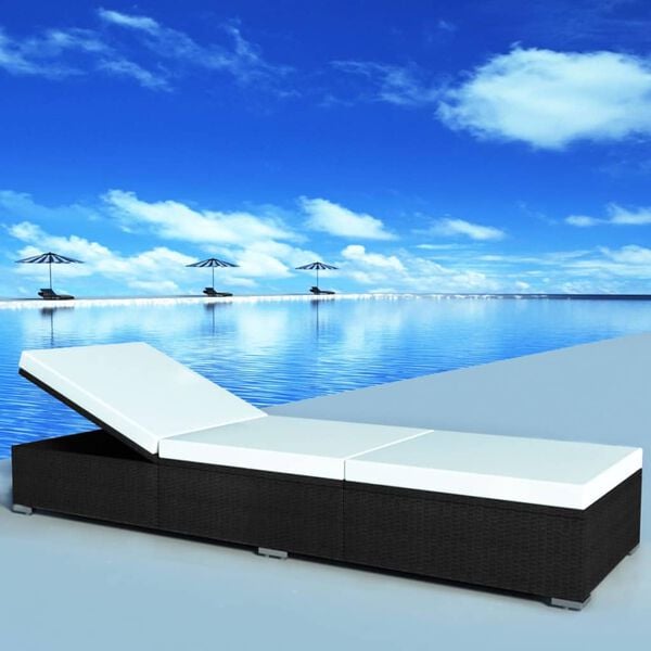 vidaXL Sols&auml;ng med dyna konstrotting svart