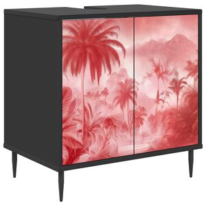 vidaXL Badrumssk&aring;p AACHEN Svart ek 60 x 40 x 61 cm Konstruerat tr&auml;