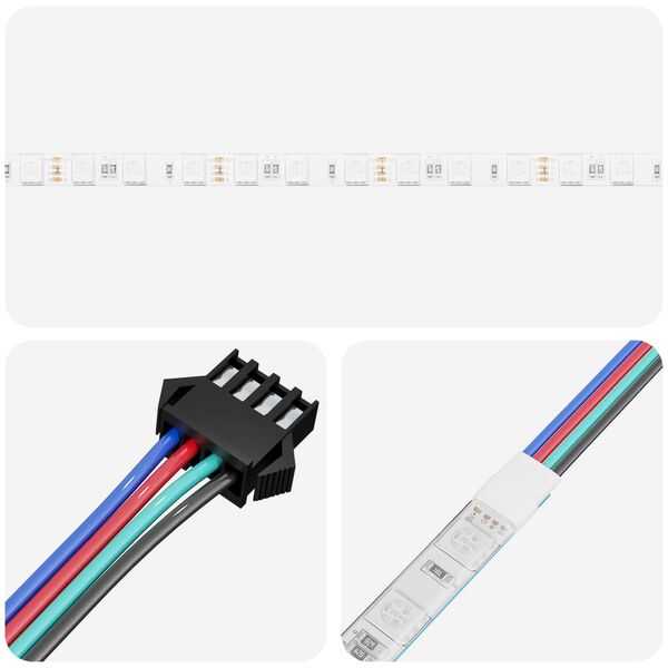 vidaXL LED Band 4 pcs Svart och Transparent 550 x 0,8 x 0,3 cm