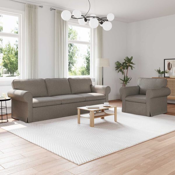 vidaXL Soffa 2 pcs Taupe