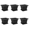 vidaXL V&auml;xtkrukor 6 pcs Svart 38 x 38 x 30 cm Plast