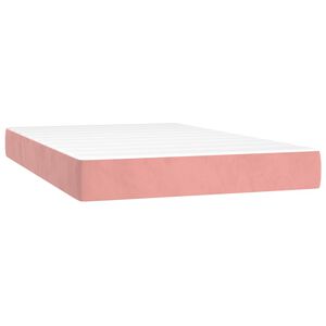 vidaXL Pocketres&aring;rmadrass rosa 120x200x20 cm sammet