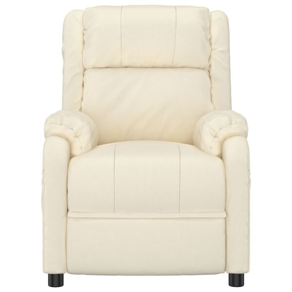 vidaXL Elektrisk massagef&aring;t&ouml;lj gr&auml;ddvit konstl&auml;der