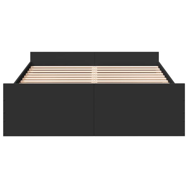 vidaXL Sängram med lådor svart 120x190 cm konstruerat trä