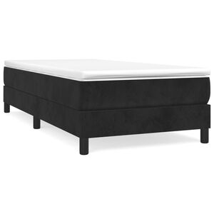 vidaXL Boxspring-s&auml;ngram svart 90x190 cm sammet