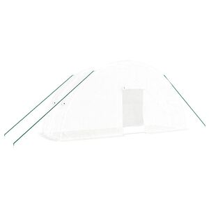 vidaXL V&auml;xthus med st&aring;lram vit 12 m&sup2; 6x2x2,85 m