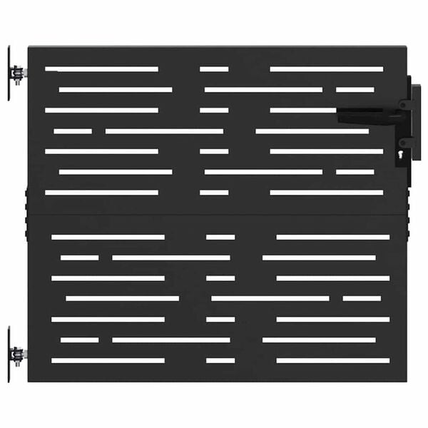 vidaXL Trädgårdsgrind med lås Svart 85 x 100 cm Pulverlackerad stål