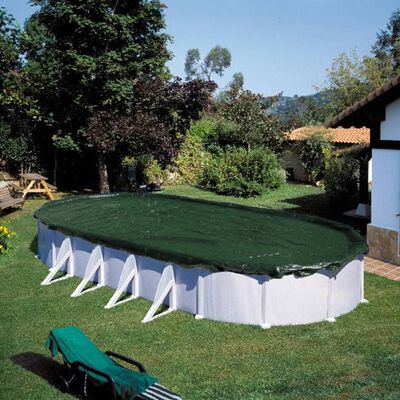 Summer Fun Poolöverdrag för vinter oval 625 cm PVC grön