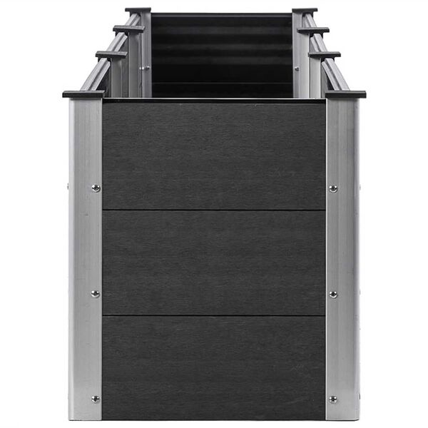 vidaXL Odlingslåda upphöjd 300x50x54 cm WPC grå