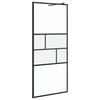 vidaXL Walk-in Duschv&auml;gg Svart 90 x 195 x 0,5 cm Glas och Aluminium