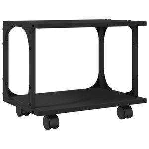 vidaXL Skrivarst&auml;ll 2 hyllor svart 41x28x33,5 cm konstruerat tr&auml;