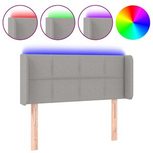 vidaXL S&auml;nggavel LED ljusgr&aring; 83x16x78/88 cm tyg