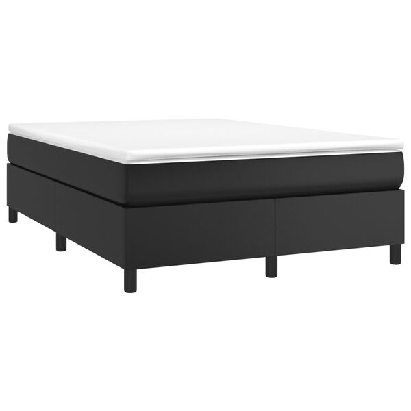 vidaXL Boxspring-s&auml;ngram svart 140x190 cm konstl&auml;der