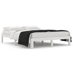 vidaXL S&auml;ngram vit massiv furu 140x190 cm