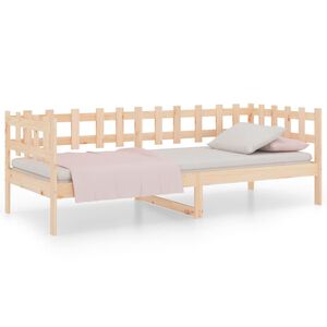 vidaXL Dagb&auml;dd utan madrass 90x200 cm massiv furu