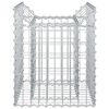 vidaXL Gabion upph&ouml;jd s&auml;ng Silver 50 x 50 x 60 cm Galvaniserat St&aring;l