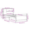 vidaXL Säng med bokhylla utan madrass 100x200cm massiv furu