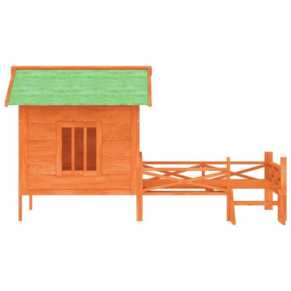 vidaXL Hundgård brun 159x120x88,5 cm massiv furu