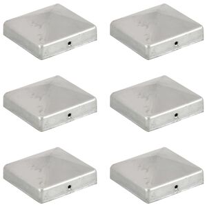 vidaXL Stolphattar pyramid 6 st galvaniserad metall 81x81 mm