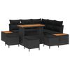 vidaXL Tr&auml;dg&aring;rdsoffset 9 st 8-Antal sittplatser Svart Poly rattan