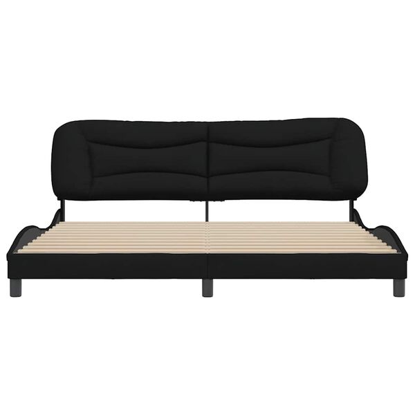 vidaXL Bed Frame without Mattress "Hvar" Black 200x200 cm Fabric
