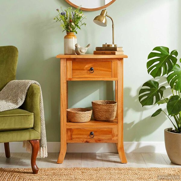 vidaXL Konsolbord Naturf&auml;rg 50,5 x 30 x 75,5 cm Massivt mahognytr&auml;