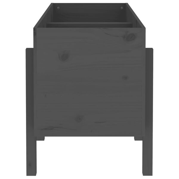vidaXL Odlingslåda på ben 121x50x57 cm grå massiv furu