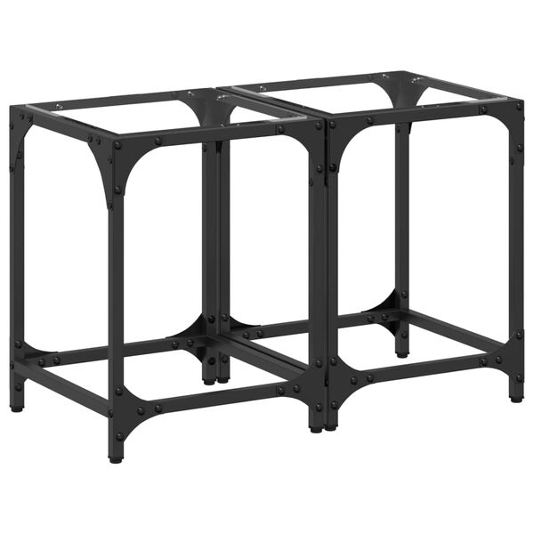 vidaXL Soffbord med transparent glasskiva 2 st 30x30x40 cm st&aring;l