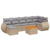vidaXL Matgrupp f&ouml;r tr&auml;dg&aring;rden med dynor 8 delar beige konstrotting