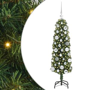 vidaXL Konstgjord julgran Gr&ouml;n 120 cm PVC och st&aring;l och plast