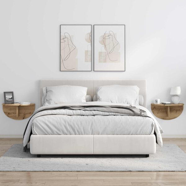 vidaXL V&auml;gg hylla 2 pcs Artisan Ek 48 x 24 x 24 cm Konstruerat tr&auml;