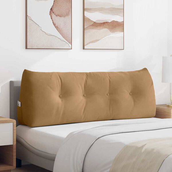 vidaXL Ryggkudde Brun 140 x 24 x 50 cm Sammet