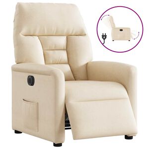vidaXL Elektrisk reclinerf&aring;t&ouml;lj beige mikrofibertyg