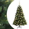 vidaXL Konstgjord julgran med julkulor 120 cm 150 LED-lampor Varmvit