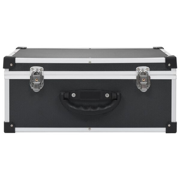 vidaXL CD-väska för 60 cd-skivor aluminium ABS svart