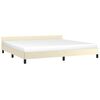 vidaXL Sängram med huvudgavel utan madrass gräddvit 200x200 cm