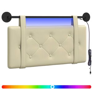 vidaXL H&auml;ngande s&auml;nggavel Med LED-lampa Gr&auml;ddvit Konstl&auml;der