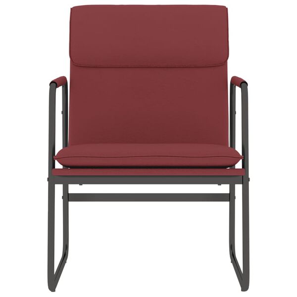 vidaXL Loungestol vinr&ouml;d 55x64x80 cm konstl&auml;der
