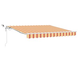 vidaXL Utdragbar markis Gul och Orange 350 x 250 cm Polyester