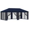 vidaXL Tr&auml;dg&aring;rdsgazebo med sidov&auml;ggar 6 x 3 m Bl&aring; Polyester och St&aring;l