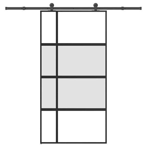 vidaXL Skjutd&ouml;rr med beslag 102,5x205 cm h&auml;rdat glas och aluminium