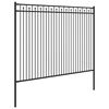 vidaXL Spetsstaket Svart 200 x 200 cm Pulverlackerat st&aring;l