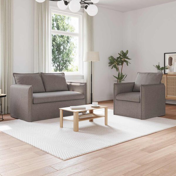 vidaXL Soffa 2 pcs Taupe