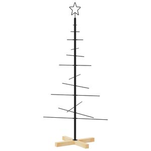 vidaXL Julgran i metall med tr&auml;bas svart 120 cm